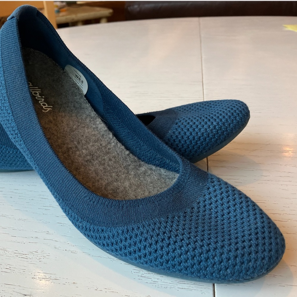 All Birds Women's Wool Breezer Flats Size 8.5, Blue, Barely Worn!